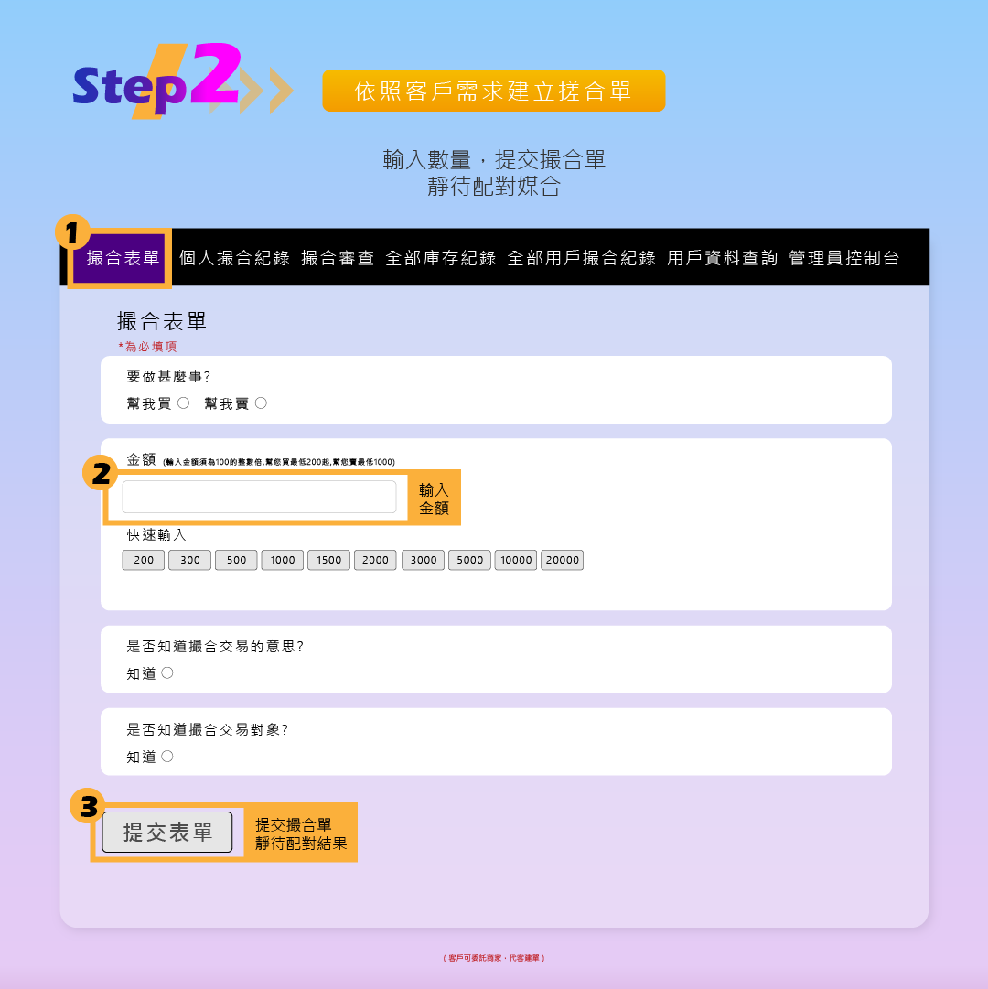 撮合表單